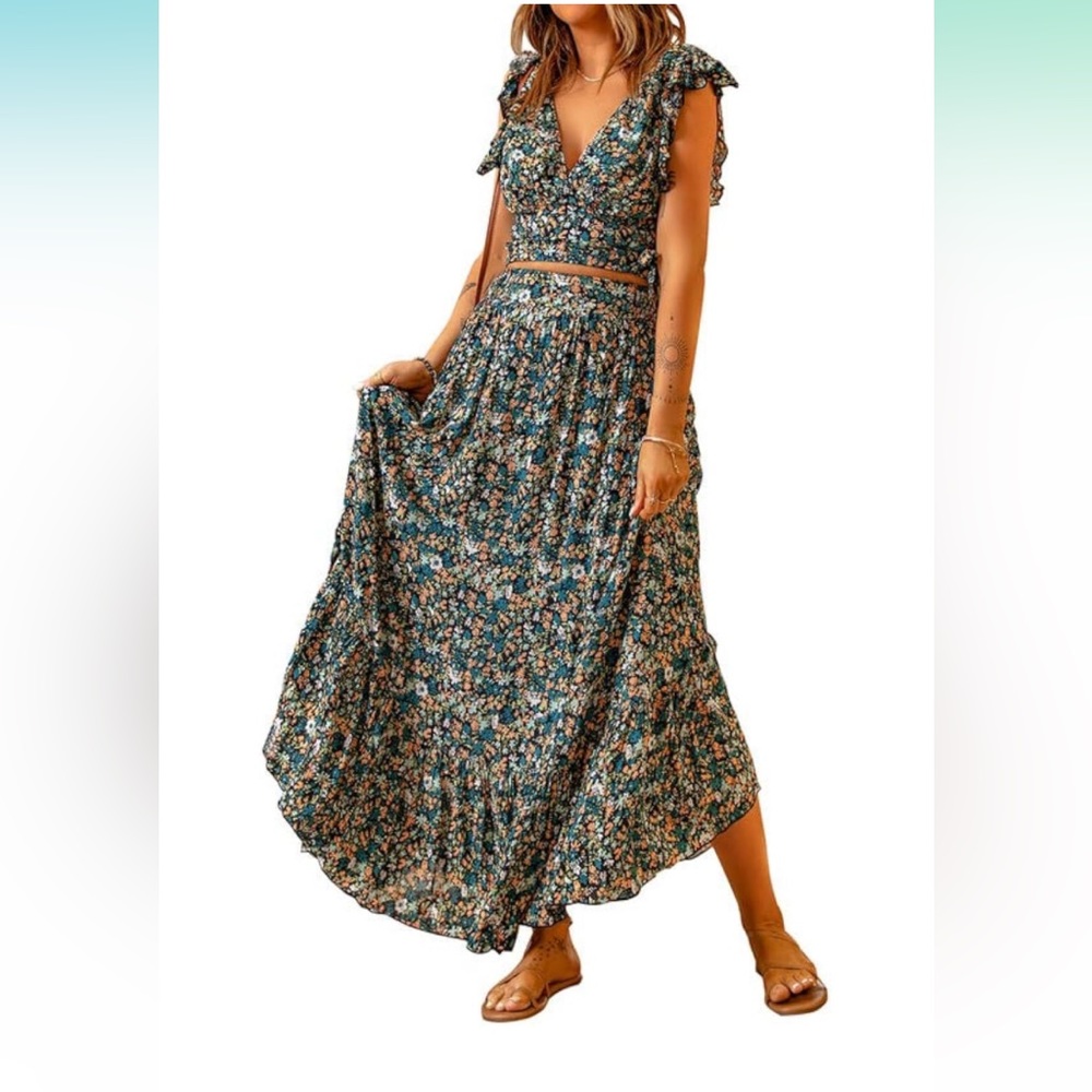 NEW Boho 2 Piece Skirt/Top Set